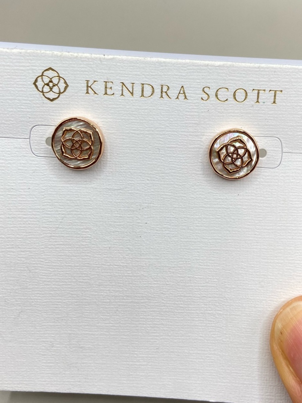 KS Stamped Dira Logo Coin Stud Earrings